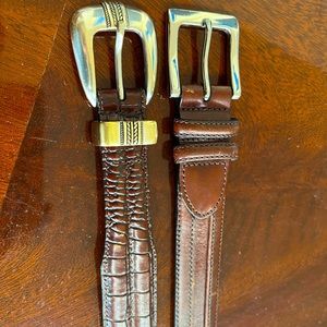 Lot of 2 Daniel Cremieux brown leather belts Size 36